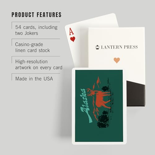 Lantern Press Alaska, Baraja Vintage de 52 Cartas Póker miniatura 3