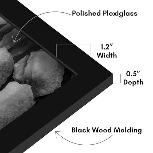 Americanflat 25x35 Poster Frame with Polished Plexiglass - Black Picture Frame - Wide Photo Frames Made of Engineered Wood for Vertical or Horizontal Wall Display - Epic Collection - Black