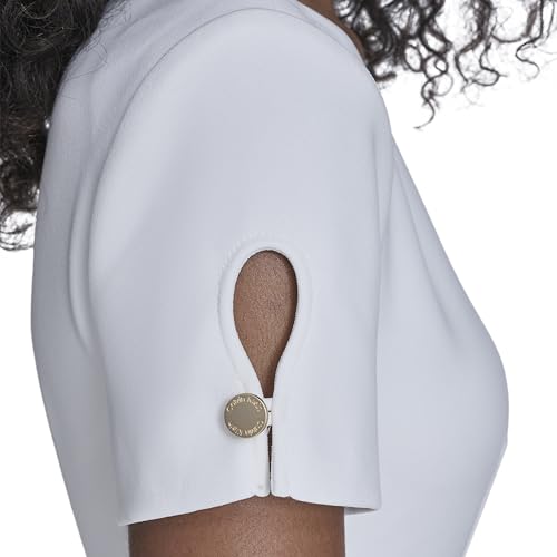 Image of Calvin Klein Women's Seamed Scuba Crepe Sheath Dress
