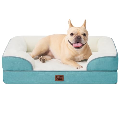 Image of EHEYCIGA Orthopedic Dog Bed, Waterproof Memory Foam, Turquoise Blue, 30 inchL x 20 inchW x 6.5 inchTh