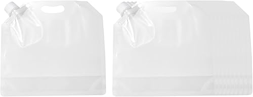uxcell Bolsas de plástico para licor con asa, 10 frascos de plástico reutilizables de 50 onzas, bolsa de licor, bolsas de jugo, bolsas de agua