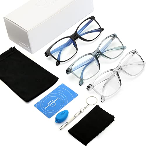 Oilway Blue-Light Blocking Glasses For Women Men - 3Pack Computer Reading/Gaming/Tv/Phones Glasses Anti Eyestrain & Uv Glare #TOP6