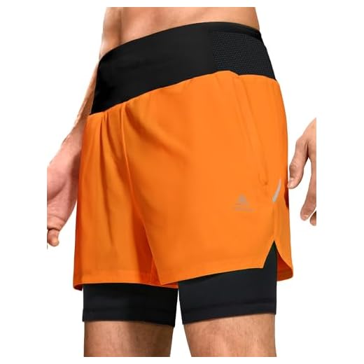 Haimont Shorts de corrida masculinos 2 em 1 com bolsos com zíper, secagem rápida, shorts atléticos de ginástica com forro