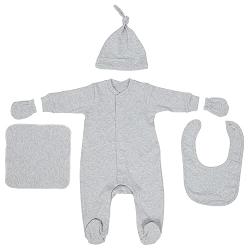 PartyKindom Newborn Outfit Set Hat Mittens Baby Clothes 52cm Grey Design Warm Retention Safe for Baby