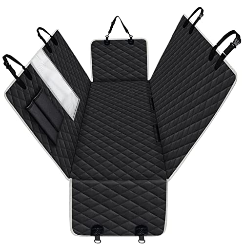 DKIIGAME Dog Car Seat Cover for Back Seat,100% Waterproof Anti-Scratch Dog Hammock for Car,Heavy Duty 600D Oxford Cloth Dog Car Seat Cover,Black
