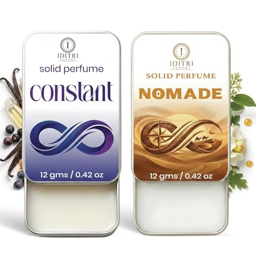 Image of Solid Perfume |Nomade&Constant Alcohol Free Wax Perfume Balm, Long Lasting | Pocket Tin 12g, Pack Of 2| Non Greasy Smooth Glide, Travel Friendly Men And Women