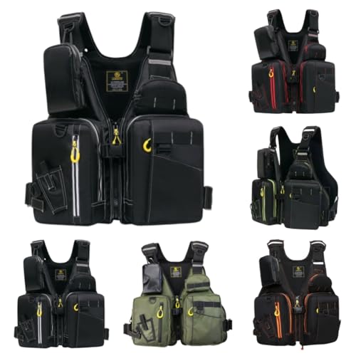 QeMiyg ライフジャケット/フローティングベスト 大人用 男女兼用 フリーサイズ 高浮力 軽量 通気性 複数ポケット 調節可能 耐久性 釣り・フィッシング 撮影・ラフティング・サーフィン・カヤック・SUP・アウトドアに最適 (白線)