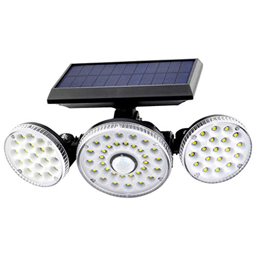 homozy As Luzes solares Ao Ar Livre com Sensor de Movimento, 3 Cabeças Luzes de Segurança Movido a E