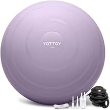 YOTTOY Anti-Burst Exercise Ball for Working Out, Yoga & Pregnancy, Extra Thick Workout Ball for Physical Therapy & Fitness