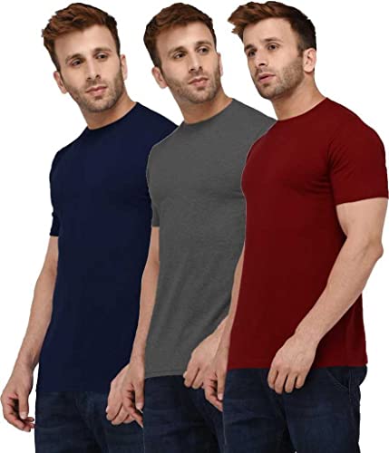Image of INKKR Men Round Neck Tshirt for Men Pack of 3 Combo