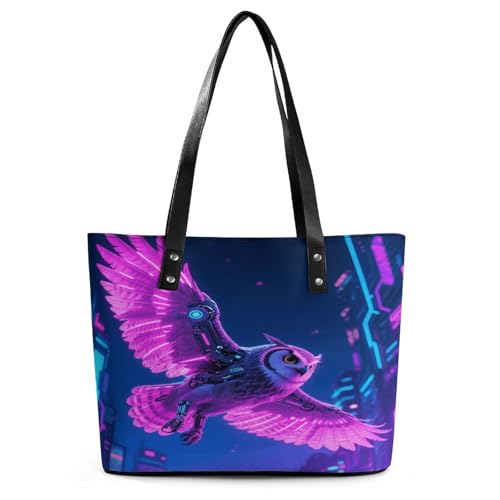 Sac cabas Cyber Owl pour femme en cuir véritable, le grand format des réunions pros