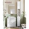Colonne De Rangement Salle De Bain VASAGLE – 180 Cm De Haut – 4 étagères Réglables, Tiroir – Blanc Nuage – Pour Petits Espaces
