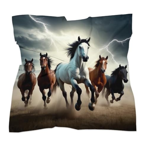 Womens Girls Square Silk Like Head Scarf for Hair Wrapping and Sleeping