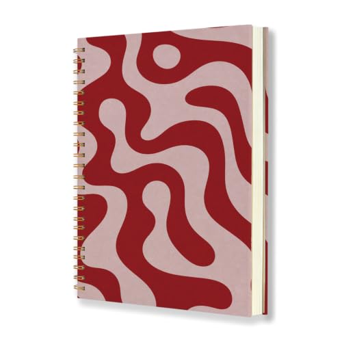 IERNCDFM Pink and Red Abstract Boho Spiral Notebook Journal 5.5x8.3