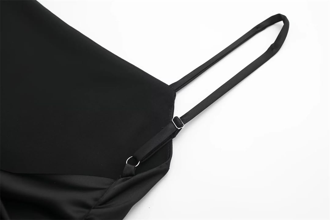 Wvapzxx Haut court d'été sexy en satin avec nœud pour femme