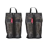 pack all Shoe Bag for Travel, Water-Resistant Shoe Pouch for Gym, Odor-Resistant Soccer Cleats Bag for Sport (Black, 2-Pack)