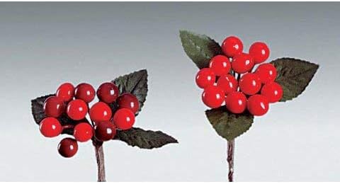 Darice Berry Cluster Pick - Red and Burgundy Mix - 4-1/2 Inches X 12 Pieces