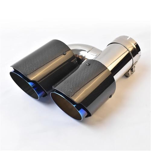 Tuyau d'échappement universel 51mm carbone et bleu brûlé pour modification de silencieux