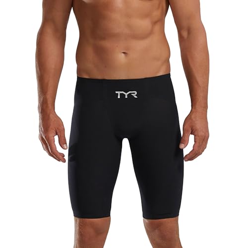 TYR Men's Venzo Solid High Waist Jammer Swimsuit – Racing Tech Suit for Competitive Swimming