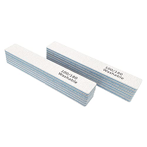 12 Pcs Double Sided Washable Nail File, 100/180 Grit Emery Board Filer For Acrylic And Natural Nails. #TOP2