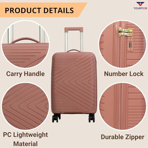 Image of Hard-Shell Luggage Trolley Bag with 360 Spinner Wheels, Large Capacity Travel Carry-On Suitcase (Style-1, BABYPINK, 20 INCH)