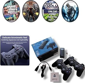 Image of Smartcam M33 2.4G Wireless Game Stick Handheld Game with 4K 3D TV Output, 45 Emulators, 30, 000+ Games, 360 Universal Rocker, 2 Gamepads, Black
