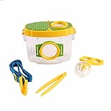 SATiNU 虫かご 昆虫ケース 飼育ケース 虫かご 虫観察ケース 昆虫ケージ 昆虫飼育箱 レンズ付き 昆虫 魚 観察 (Aケース,イエロー*グーリン)