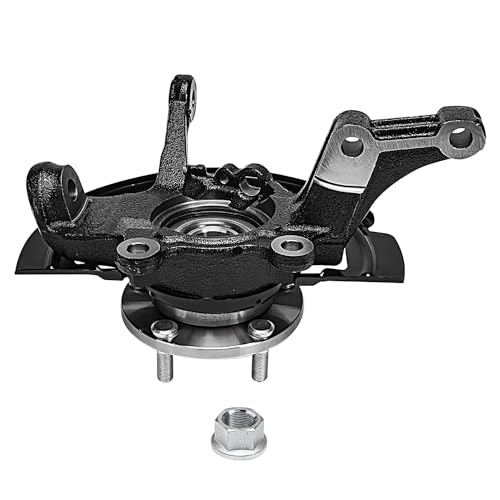 Image of Detroit Axle - Front Left Steering Knuckle for 2002-2006 Nissan Altima 2004-2008 Maxima, Driver Side Steering Knuckle & Wheel Bearing Hub Replacement