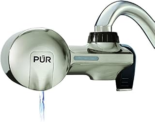PUR PFM450S Faucet Mount Horizontal Water Filtration System with 1 MineralClear Filter, Stainless