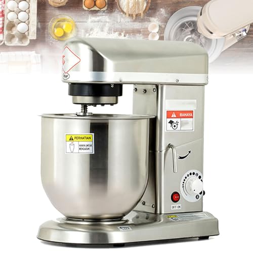 Cashwise Electric Stand Mixer, 350W/500W Tilt-Food Mixer, 5L/7L/10L Kitchen Commercial Standing Mixer with Dough Hook, Whisk (7L)