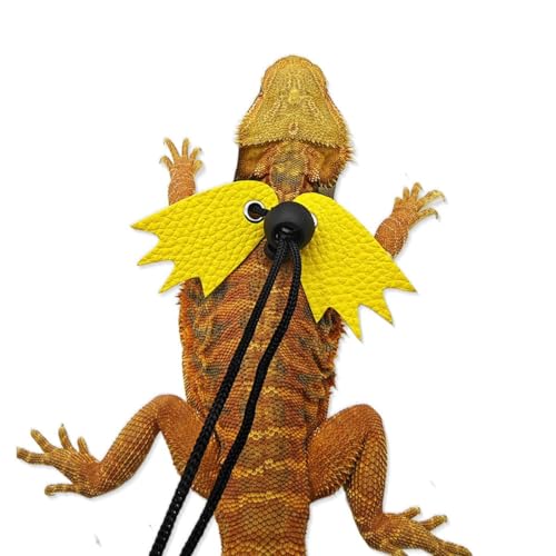 Peitoral de lagarto de dragão barbudo, acessórios de coleira de lagarto ajustável, corda de dragão b