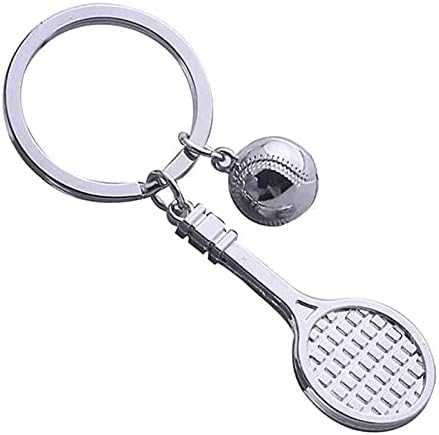 For Tennis Ball Racket Keychain Olympic Games Key Ring Sports Gift Metal Keyfob