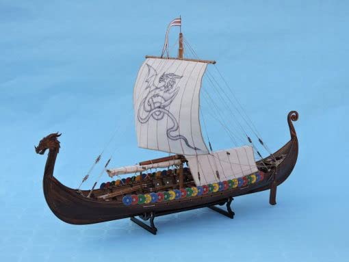 Generico - Mantua Modell 772 - DREKI VICHINGA - 1:40 - Komplettes Montageset aus Holz und Metall zur Selbstmontage