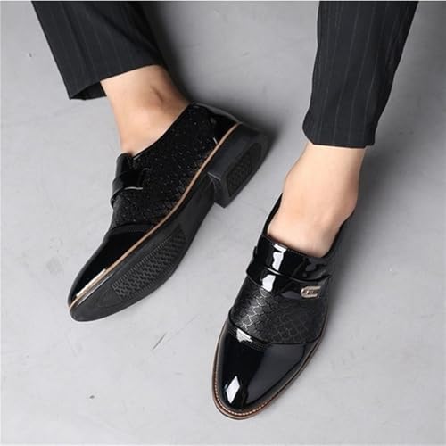 Dress Shoes for Men Men's Designer Oxfords Patent Leather Pointed Toe Flats for Office Daily Wear3