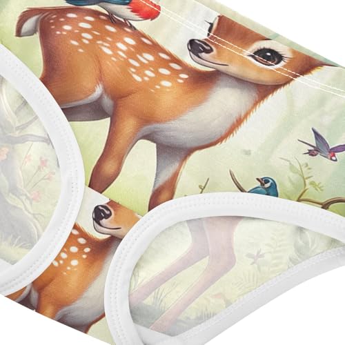 Toddler Girls Underwear 2t Cotton Panties for Girl Animal Briefs Undies Kids Vintage Cute Deer4