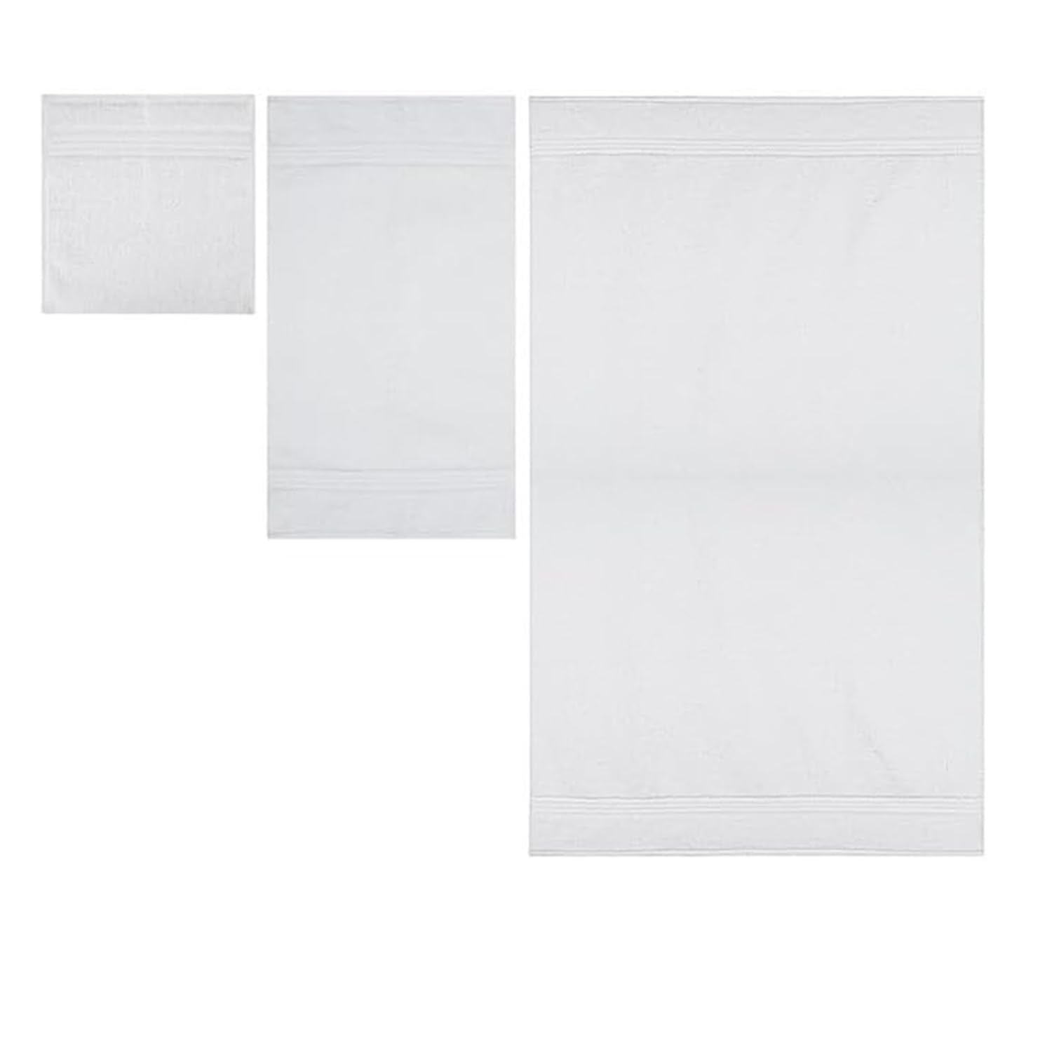 Sweet Needle Set di asciugamani in cotone super morbido da 600 g/m² - 2 asciugamani da bagno, 2 mani e 6 lavamani/viso - assorbenti e soffici per accessori da bagno, bianco (balle da 10 pezzi)