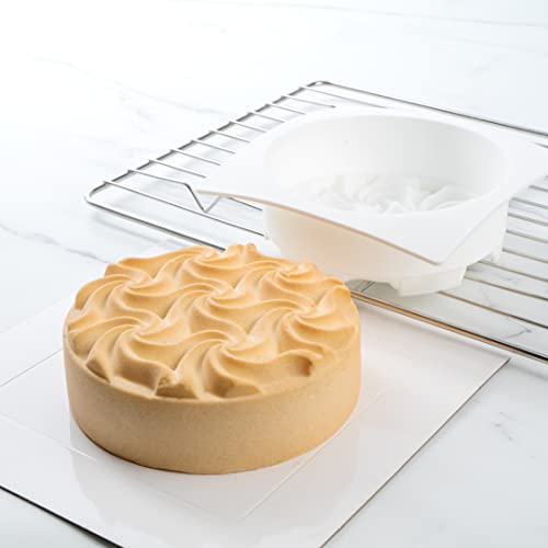 Restaurantware Pastry Tek 6.8 Inch Swirl Cake Pan 1 Oven-Ready Silicone Bundt Cake Pan - Flexible Freezable White Silicone Small Cake Mold Easy Release For Baking Desserts by Restaurantware - Image 7