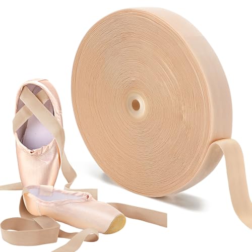 32.8 Yards Ballet Elastic Pointe Shoe Satin Roll Stretch Ribbon Minimalist Ballet Strap for Women Accessories