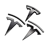 YJMOTOR Fit Model 3 Logo Cover,Front Trunk,Rear Trunk Logo Cover Sticker,3D ABS Carbon Fiber Sticker