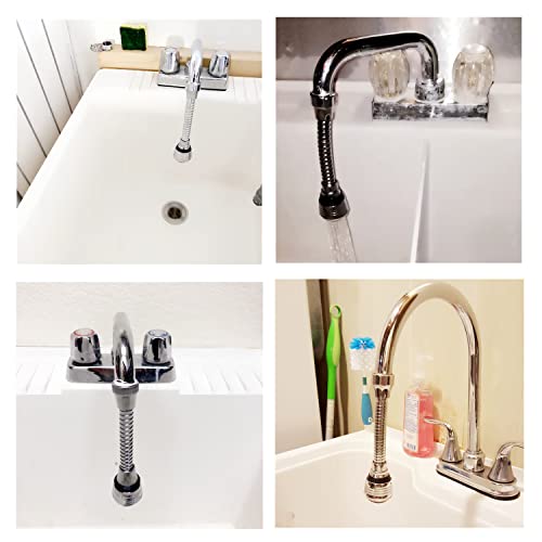 Gladnt Movable Kitchen Faucet Sprayer 2 Pcs Water Sprayer Attachment 360° Rotatable Anti-Splash Lengthen Faucet Nozzle Head Faucet Extension Attachment For Kitchen Sink, Bathtub With 1 Cleaning Brush #TOP3