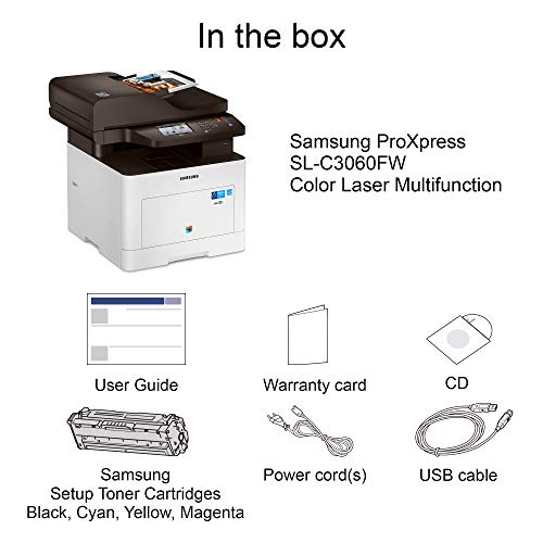 Samsung Proxpress C3060Fw All In One Color Laser Printer With Wireless & Mobile Connectivity, Duplex Printing, Print Security & Management Tools (Ss212A) #TOP3