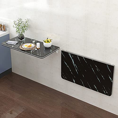 Table murale avec dessus abattant noir 40x80cm bureau flottant pliant - 5