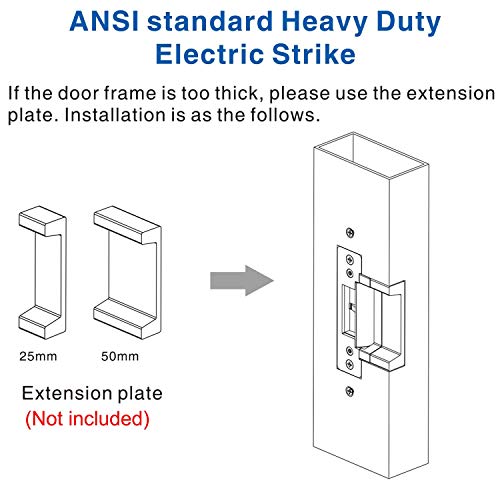 Uhppote Ansi Standard Heavy Duty Electric Door Strike Lock Fail-Secure Or Fail-Safe Adjustable For Access Control Cylindrical Locksets (Input Voltage 12Vdc) #TOP7