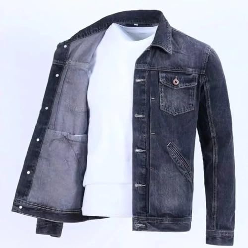 YTR6TW Men's Spring Fall Vintage Denim Jacket Men's Fashion Cargo Jacket Men's Korean Casual Slim Denim Jacket2