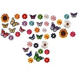 CALLARON 42 Parches Bordados de Flores y Apliques Adorables en Poliéster para Accesorios y Ropa para Decorar o Taller de Costura