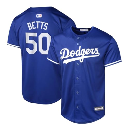 Outerstuff Los Angeles Dodgers Mookie Betts Youth Baseball Jersey, Alternate Blue, Size 8-20 (US, Numeric, 14, 16, Regular, Mookie Betts Los Angeles Dodgers Blue)