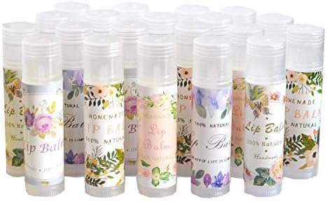 ZZYBIA Assorted T5 50pcs Adensive Lip Balm Label Sticker for Lip Balm Container Lip Balm Labels Paper Stickers