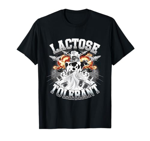 Tolerante a la lactosa Humor divertido Leche Retro Beber Camiseta