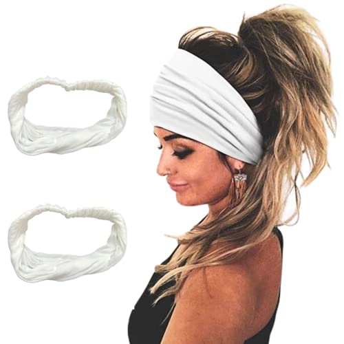 FRCOLOR 2 Fasce Per Capelli Elastiche A Forma Di Stella Marina E Conchiglia, Con Perle E Pizzo, Regolabili, Per Donne E Ragazze
