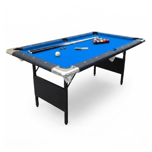 Hathaway Fairmont Portable 6-Ft Pool Table for Families with Easy Folding for Storage, Includes Balls, Cues, Chalk, Blue